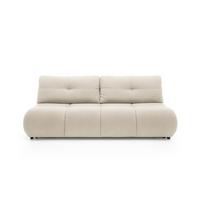 BETTSOFA CORSO Beige Bucle-Stoff mit Schlaffunktion - Beige, Holz (214/89/104cm) - MASSENO