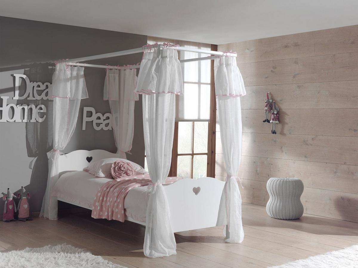 HIMMELBETT Kamila 211x187x96 aus MDF in Weiß - Pink/Weiß, Holzwerkstoff (90/200cm) - 58aufmkessel