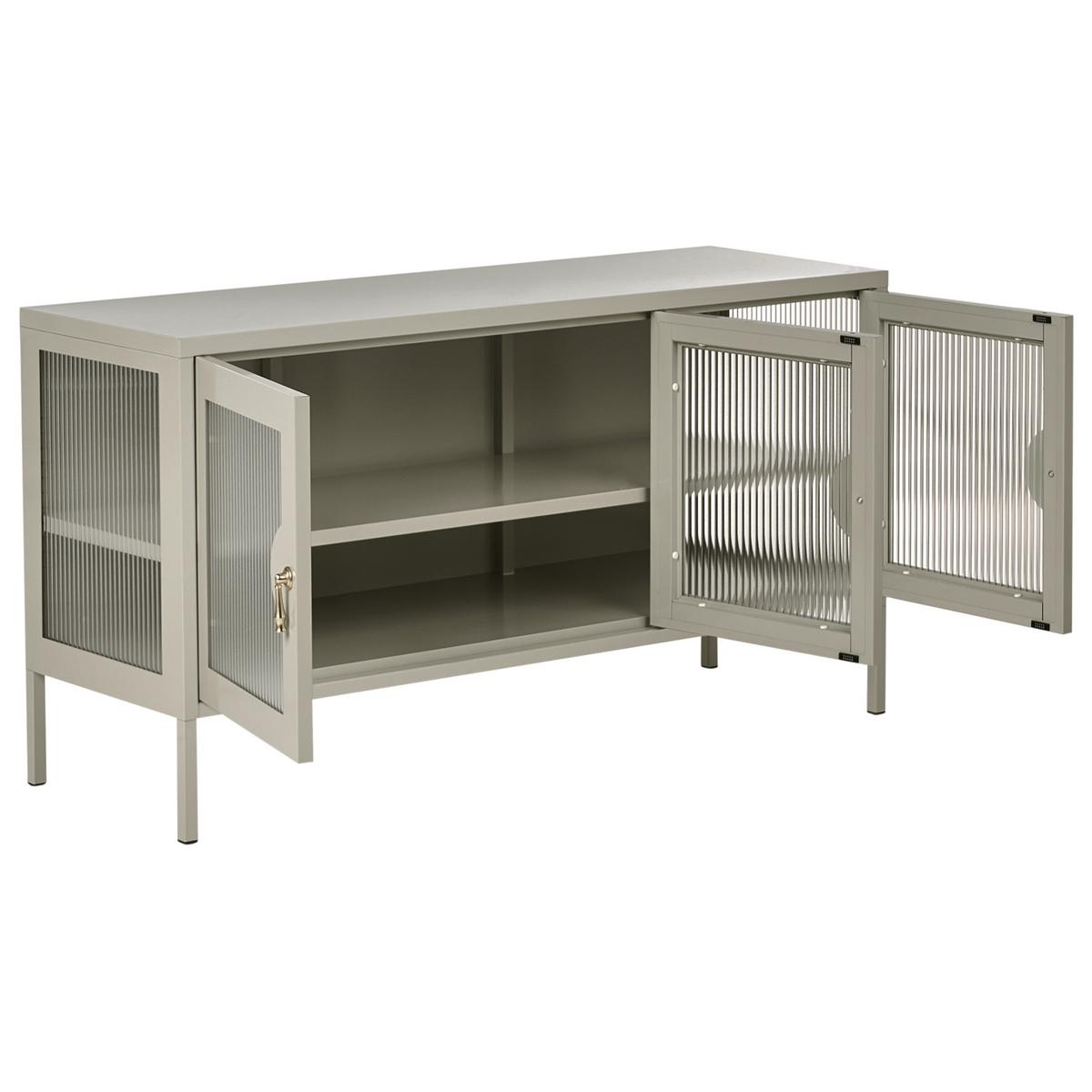 SIDEBOARD mit 3 Türen Metall Hellbeige Gleora - Beige, Metall (120/65/40cm) - Beliani
