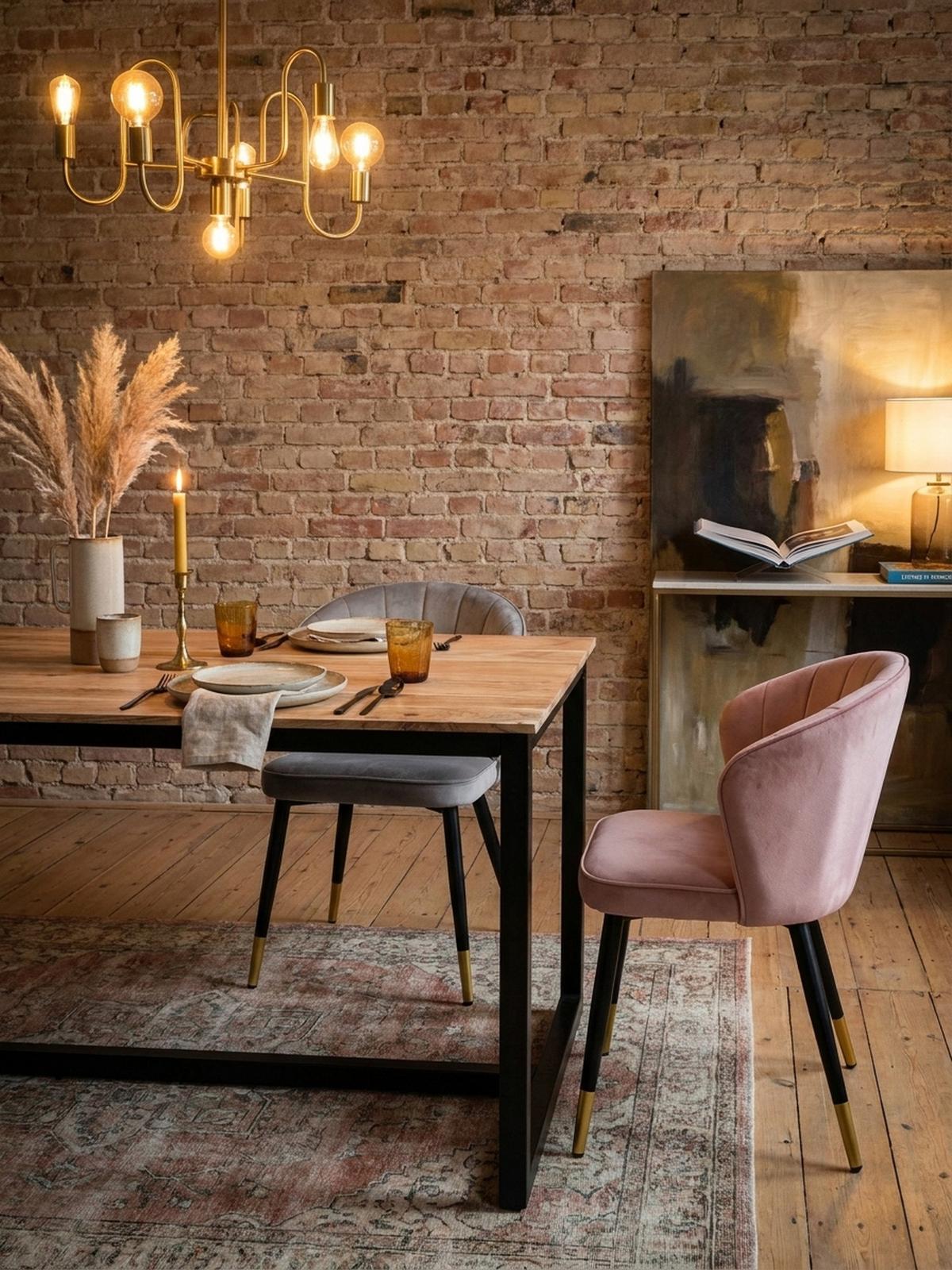 ESSTISCH Massivholz Metall Rechteckig Loft-Stil, Akazie 180x90x76 cm - Schwarz/Akaziefarben, Holz/Metall (90/180/76cm) - KADIMA DESIGN