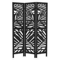 PARAVENT 3 teilig Kyoto 170x121 cm Schwarz aus Holz - Schwarz, Holz (121/170/2cm) - ML-DESIGN