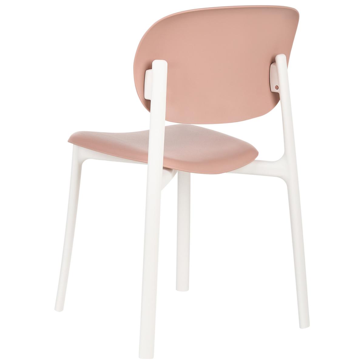 GARTENSTUHL 4er-Set Pastellrosa Musano - Pink/Weiß, Kunststoff (47/88/46cm) - Beliani