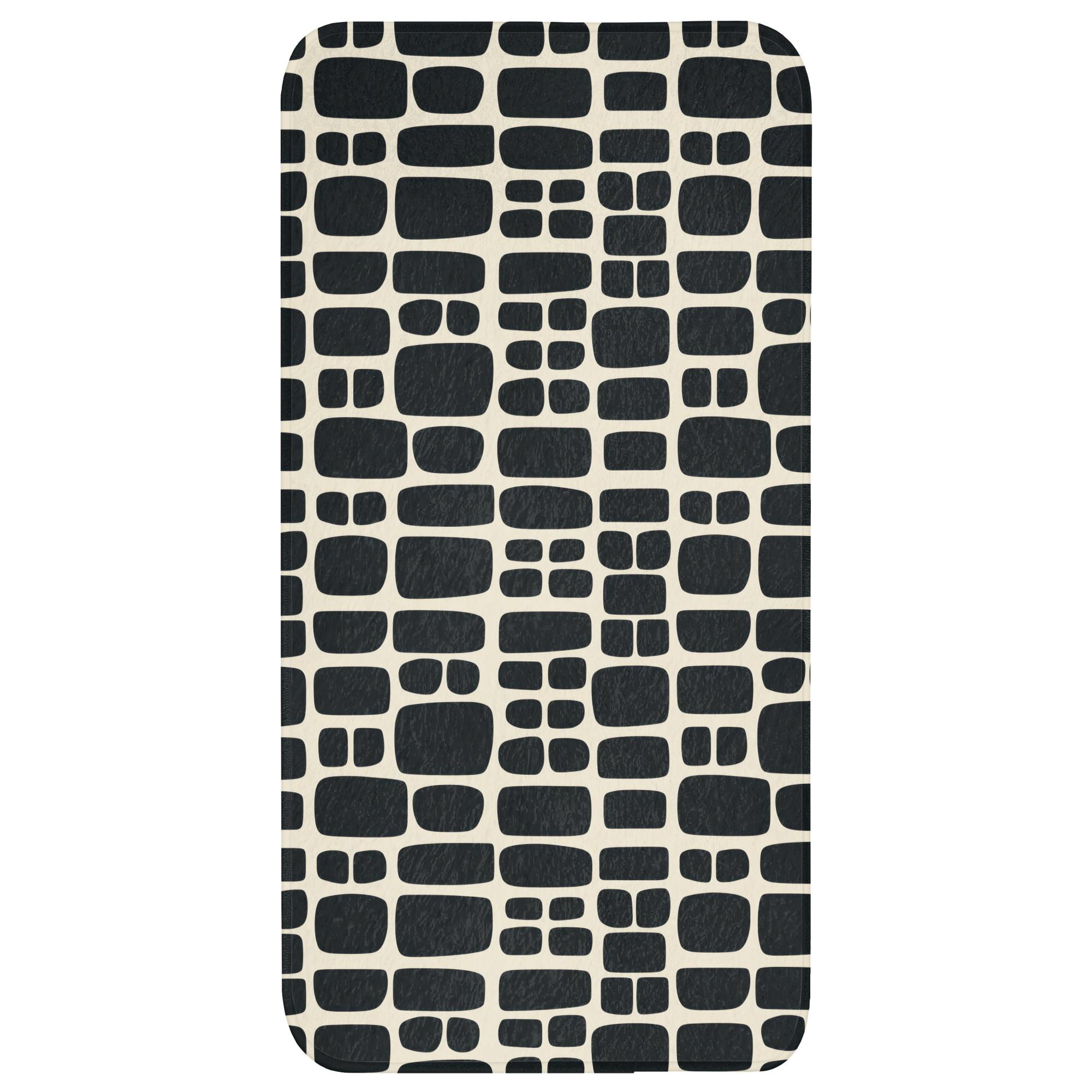 BADEMATTE Modern - Bio - Schwarz Badteppich 60x120 cm - Anthrazit, Textil (60/120cm) - OnlyWow