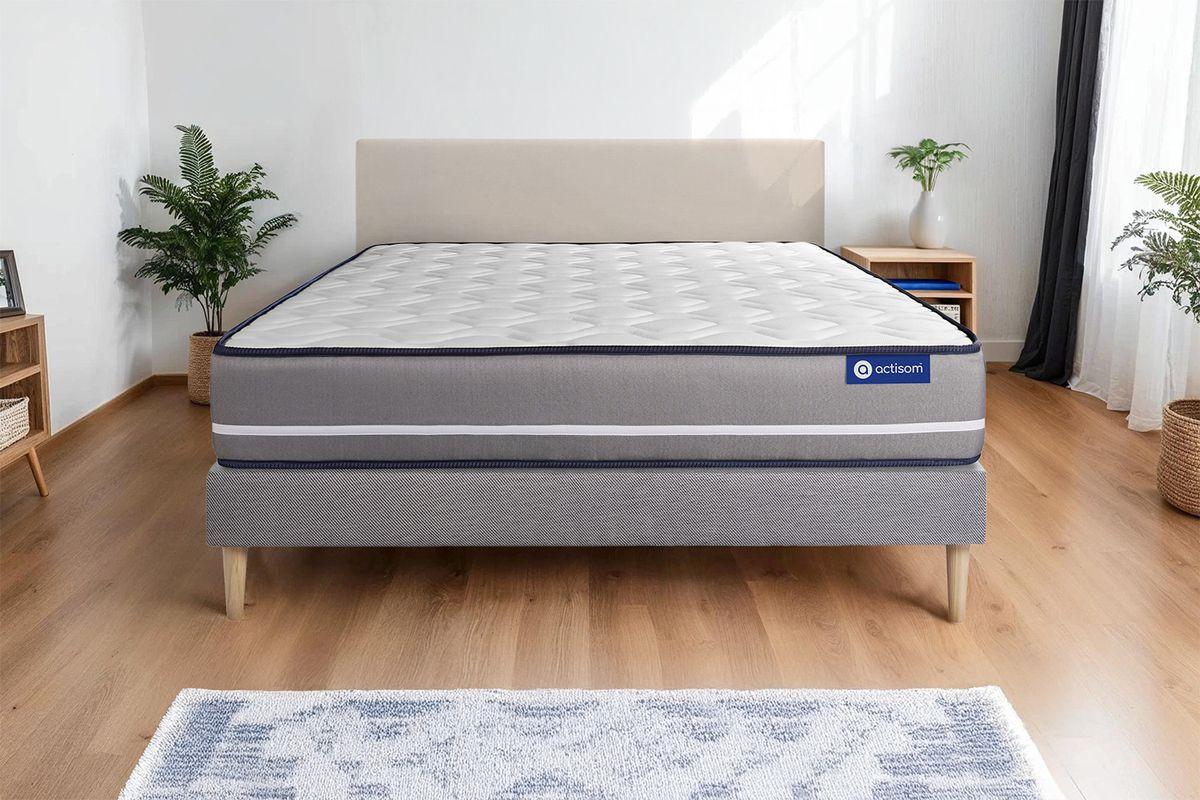 BETT Actiflex pur Taschenfederkern 80 x 200 cm h3 - Kit Bettgestell Grau - Beige/Grau, Karton/Holz (80/200cm) - ACTISOM