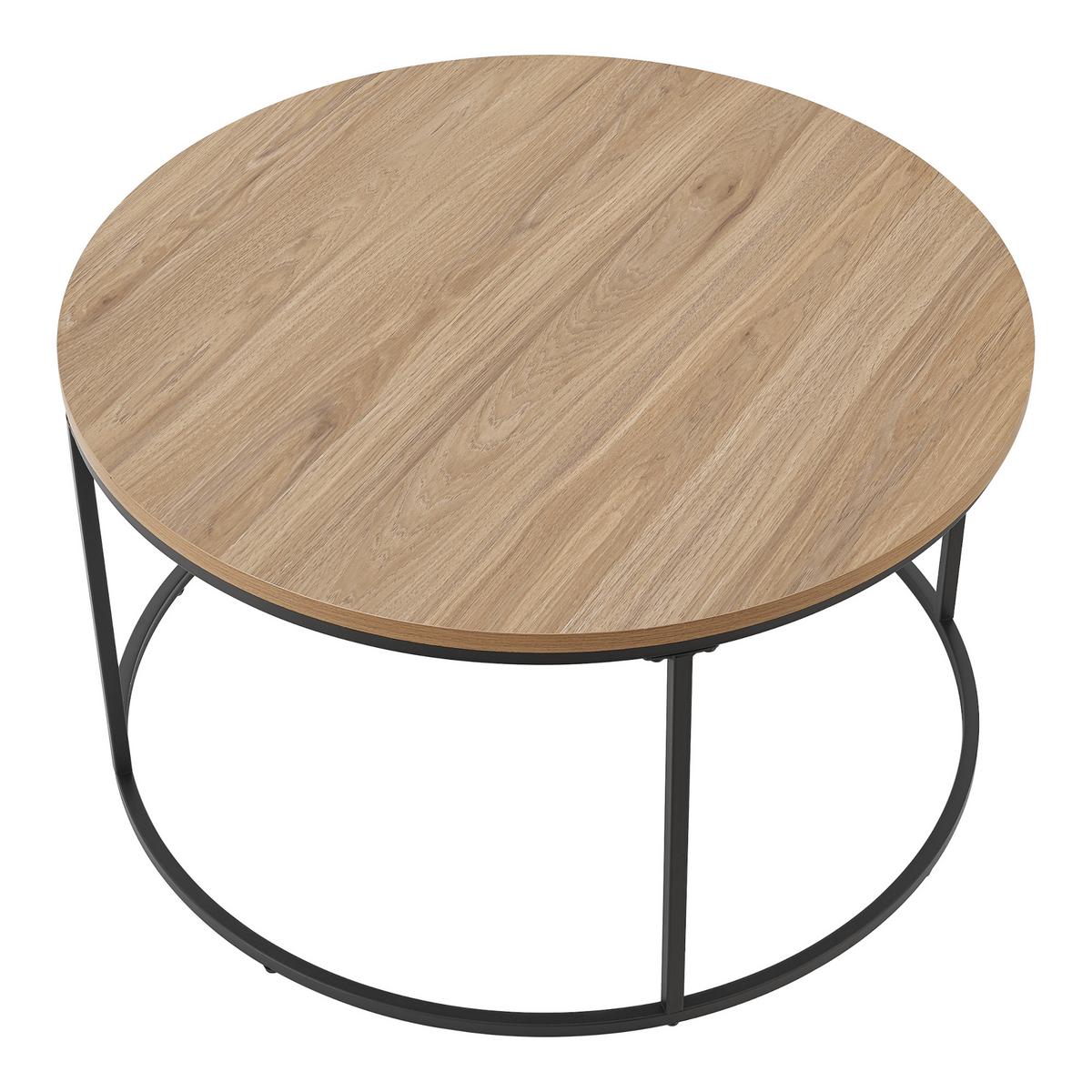 COUCHTISCH Kuhmoinen 45/80 cm - Schwarz/Braun, Holzwerkstoff/Metall (80/80/45cm) - [en.casa]