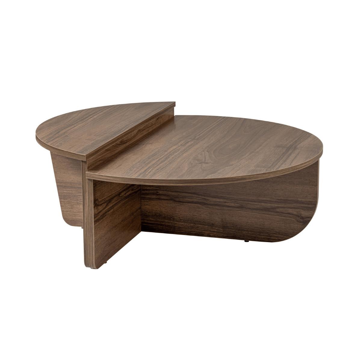 COUCHTISCH (2er-Set) orion 90/90/35 cm - Nussbaumfarben, Holzwerkstoff (9.5/90/35cm) - Calicosy
