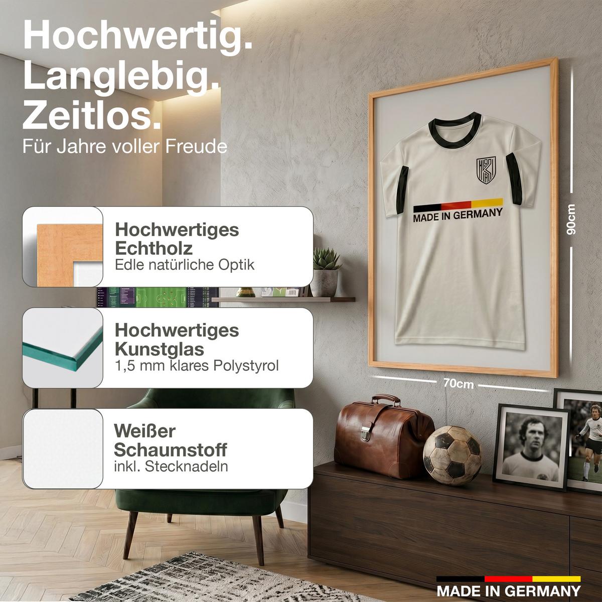 TRIKOTRAHMEN 70/90 mit weißem Hintergrund - Braun, Holz (70/90cm) - K-Möbel