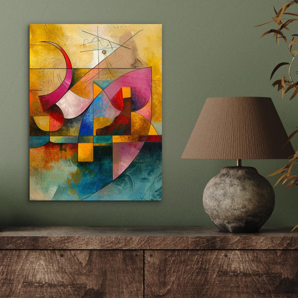 METALLBILD Kunst - Abstrakt - Modern 30x40 cm - Gelb, Metall (30/40cm) - MuchoWow