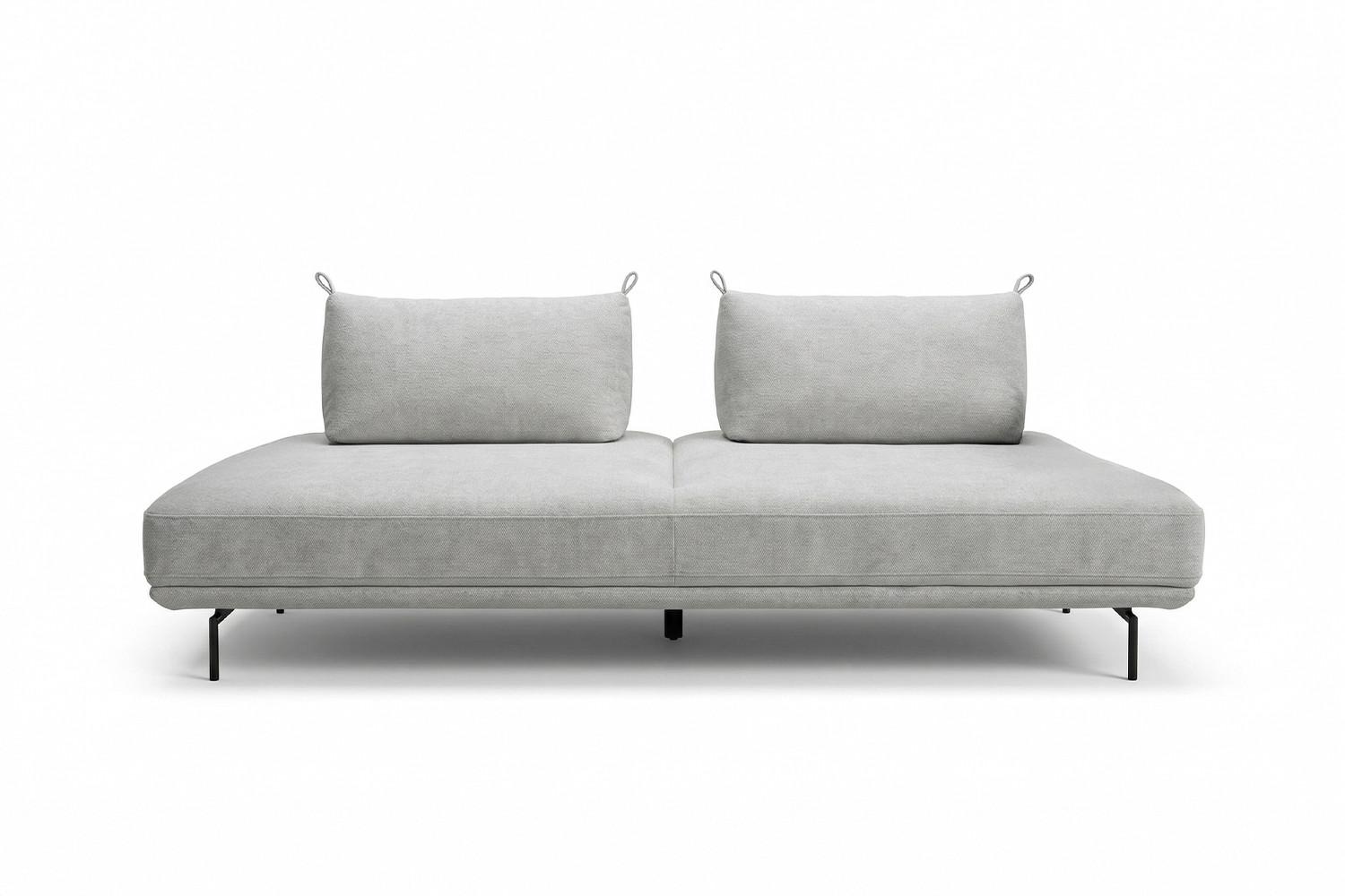 SCHLAFSOFA CANE Grau Webstoff - Schwarz/Grau, Textil/Metall (210/80/100cm) - KAWOLA