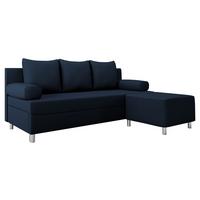 SCHLAFSOFA Dover mit Polsterhocker - Blau/Chromfarben, Holz/Kunststoff (192/86/80cm) - MIRJAN24