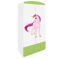 KINDERKLEIDERSCHRANK Einhorn - Grün, Holzwerkstoff (90/175/52cm) - RAUMHIRSCH FURNITURE