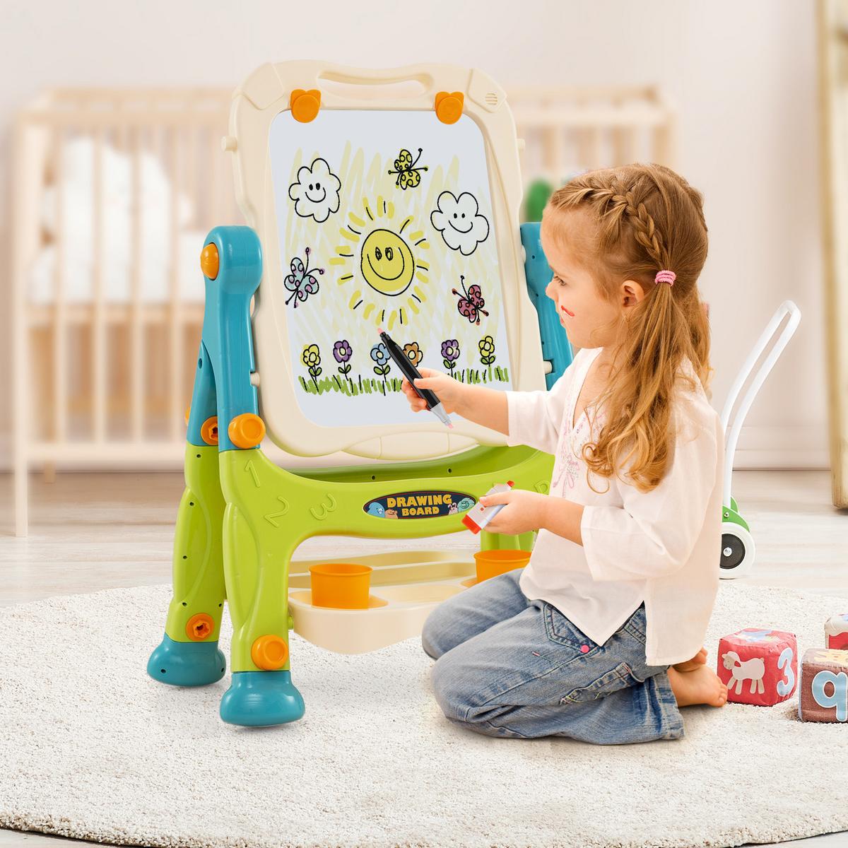 KINDERTAFEL Mehrfarbig - Blau/Multicolor, Kunststoff (61/109/48cm) - COSTWAY