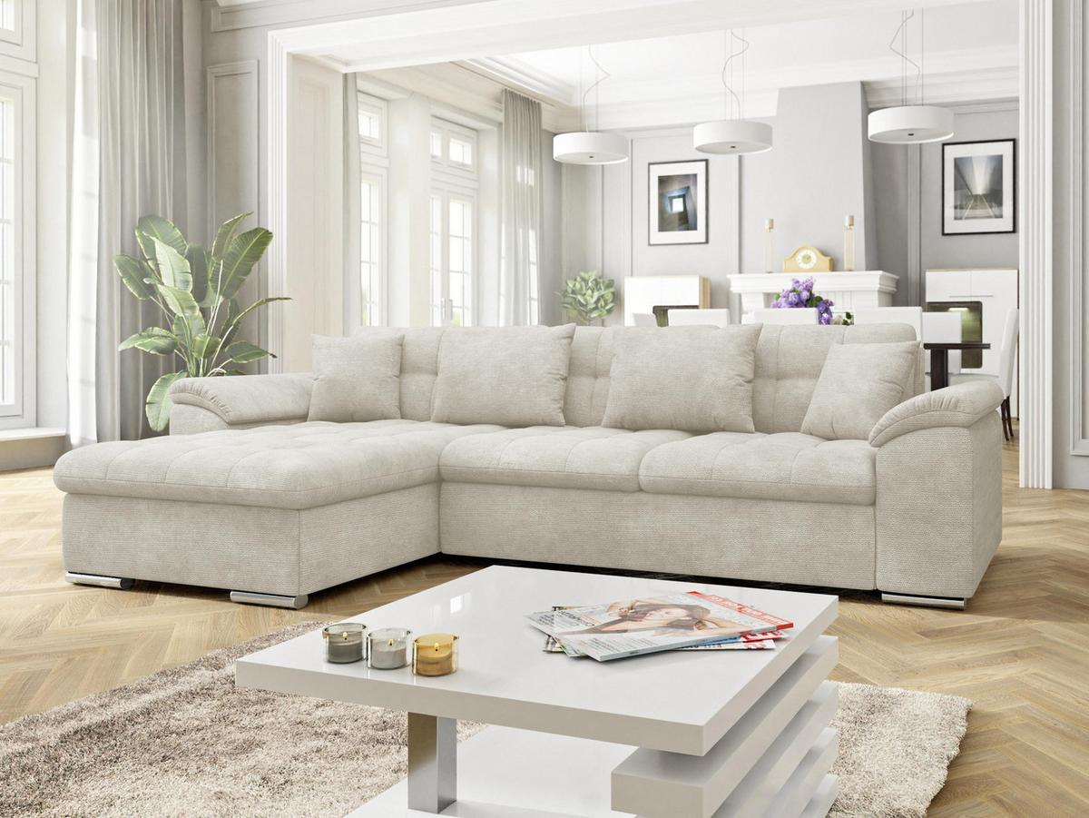 ECKSOFA Diana, Seite: Links - Naturfarben, Holz/Textil (280/160cm) - MIRJAN24