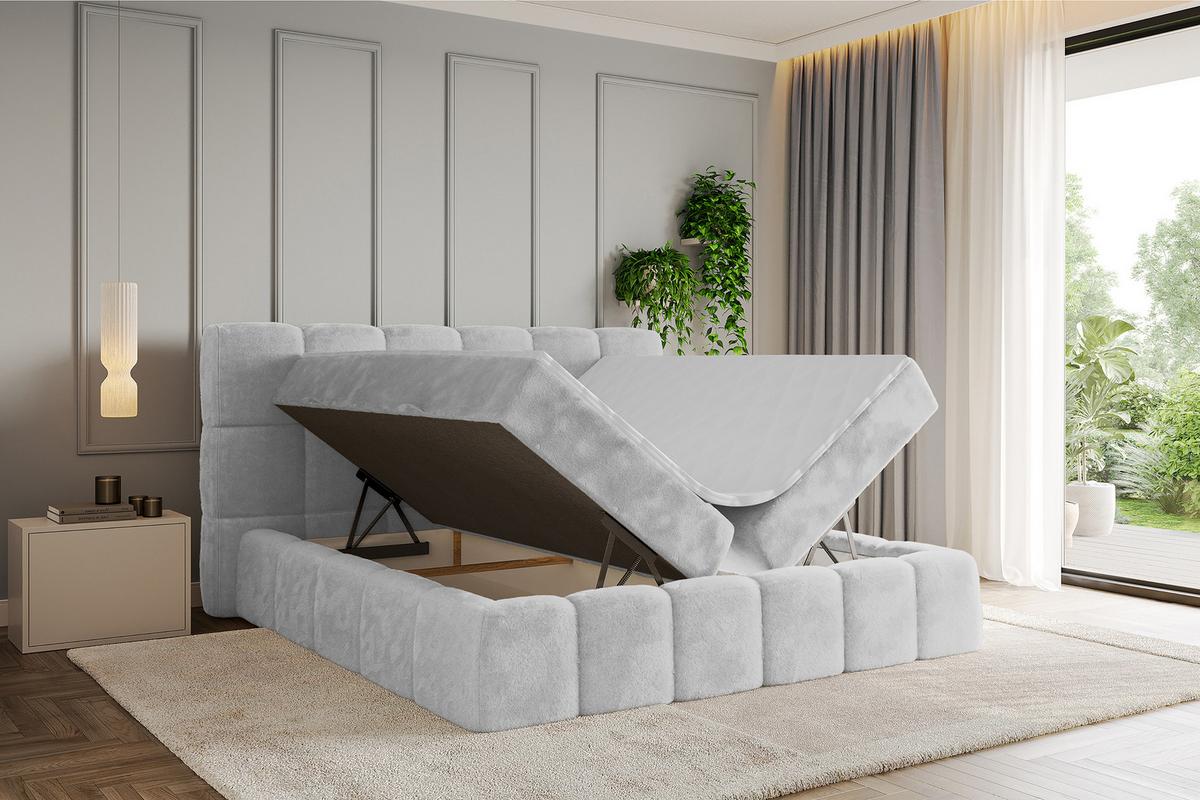 BOXBETT - AURI-H3 - 120x200 Hellgrau Lapitt - Greige, Holzwerkstoff (120/200cm) - ALTDECOR