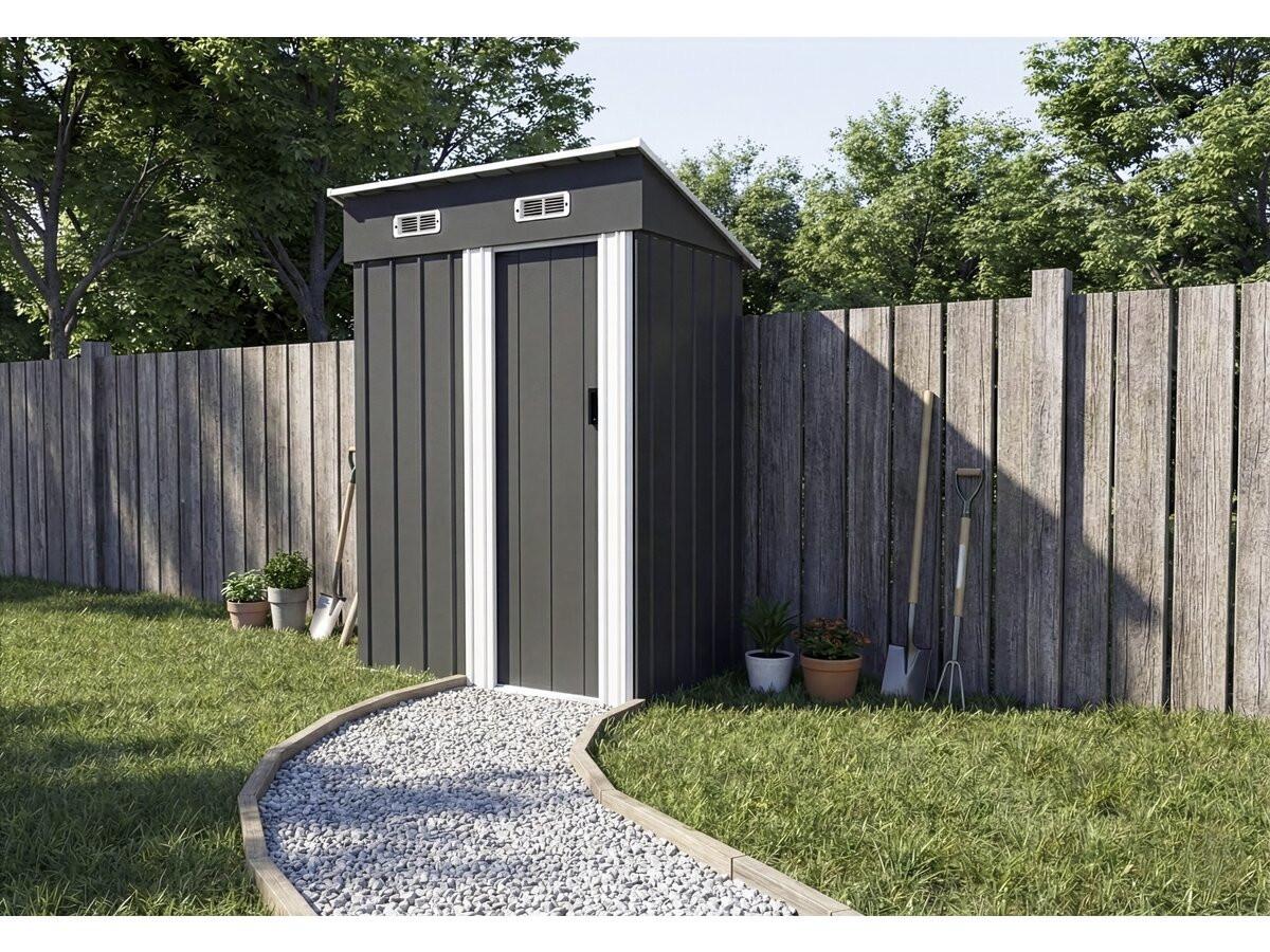 METALL-GARTENHAUS memphis Grau - Grau, Metall (93/193/147cm) - Habitat Garten