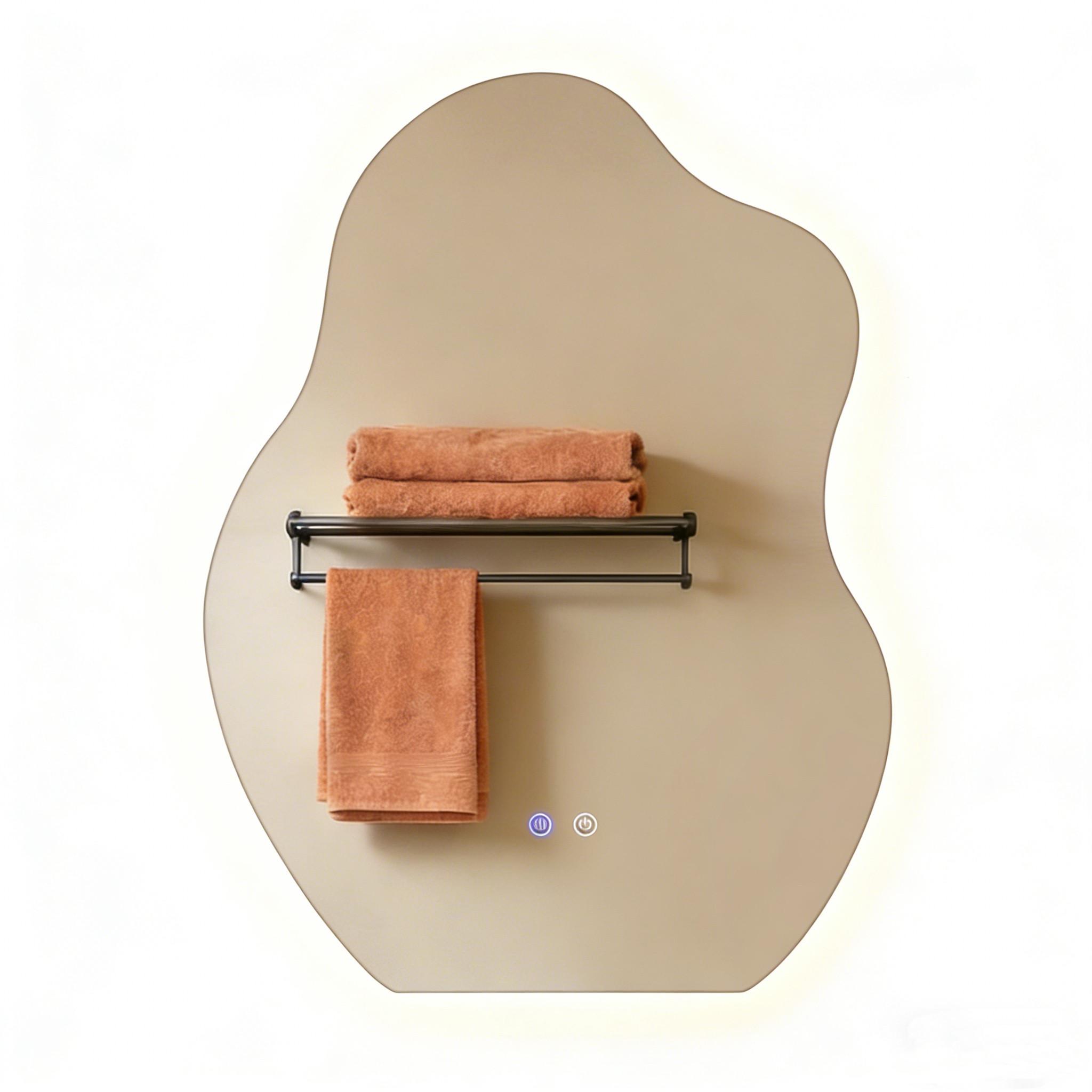 BADSPIEGEL mit Beleuchtung Jeryn 3.4/60/80 cm - Weiß, Glas (60/80/3.4cm) - ZMH