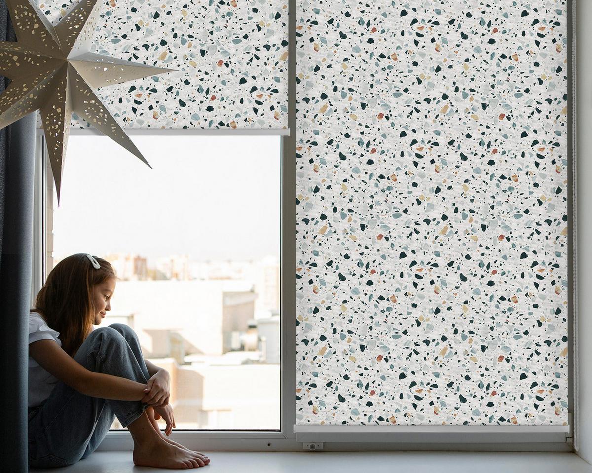 INNENROLLO - Fensterrollo - Rollo - 150x180 cm - Flecken - Grau, Kunststoff (150/180/0.5cm) - TULUP
