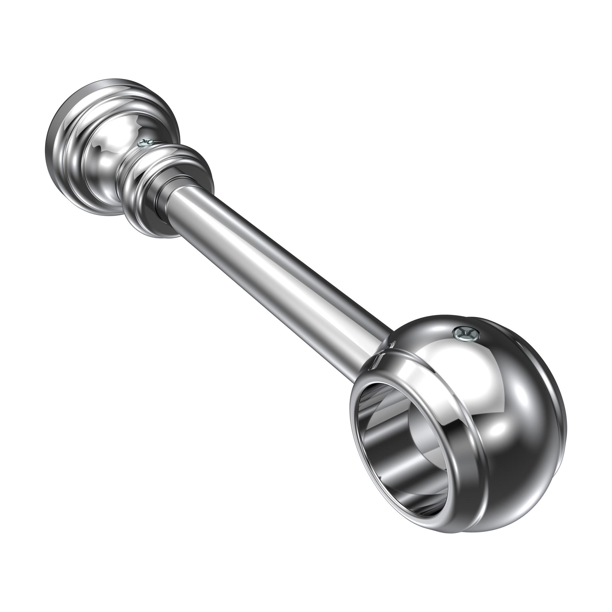 TRÄGER FÜR GARDINENSTANGEN 28 mm Ø, Classic 1-läufig, Chrom - Chromfarben, Kunststoff (19.5/5/5cm) - INTERDECO