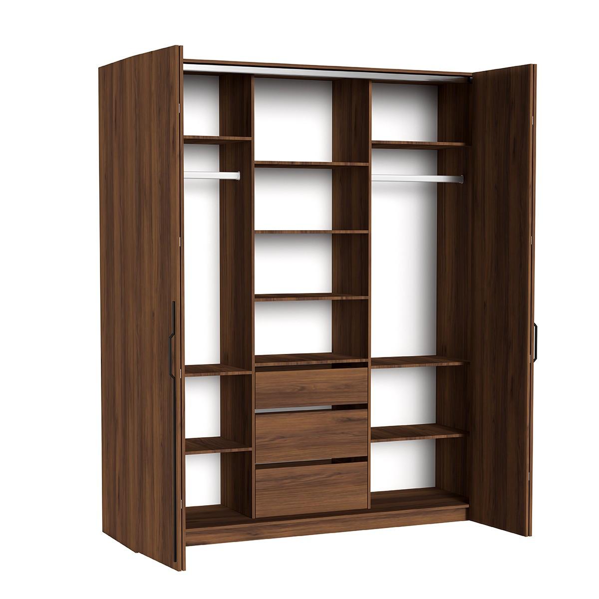 DREHTÜRENSCHRANK ANCONA 200/240/58cm 4-türig Braun - Braun, Holzwerkstoff (200/240/58cm) - MASSENO