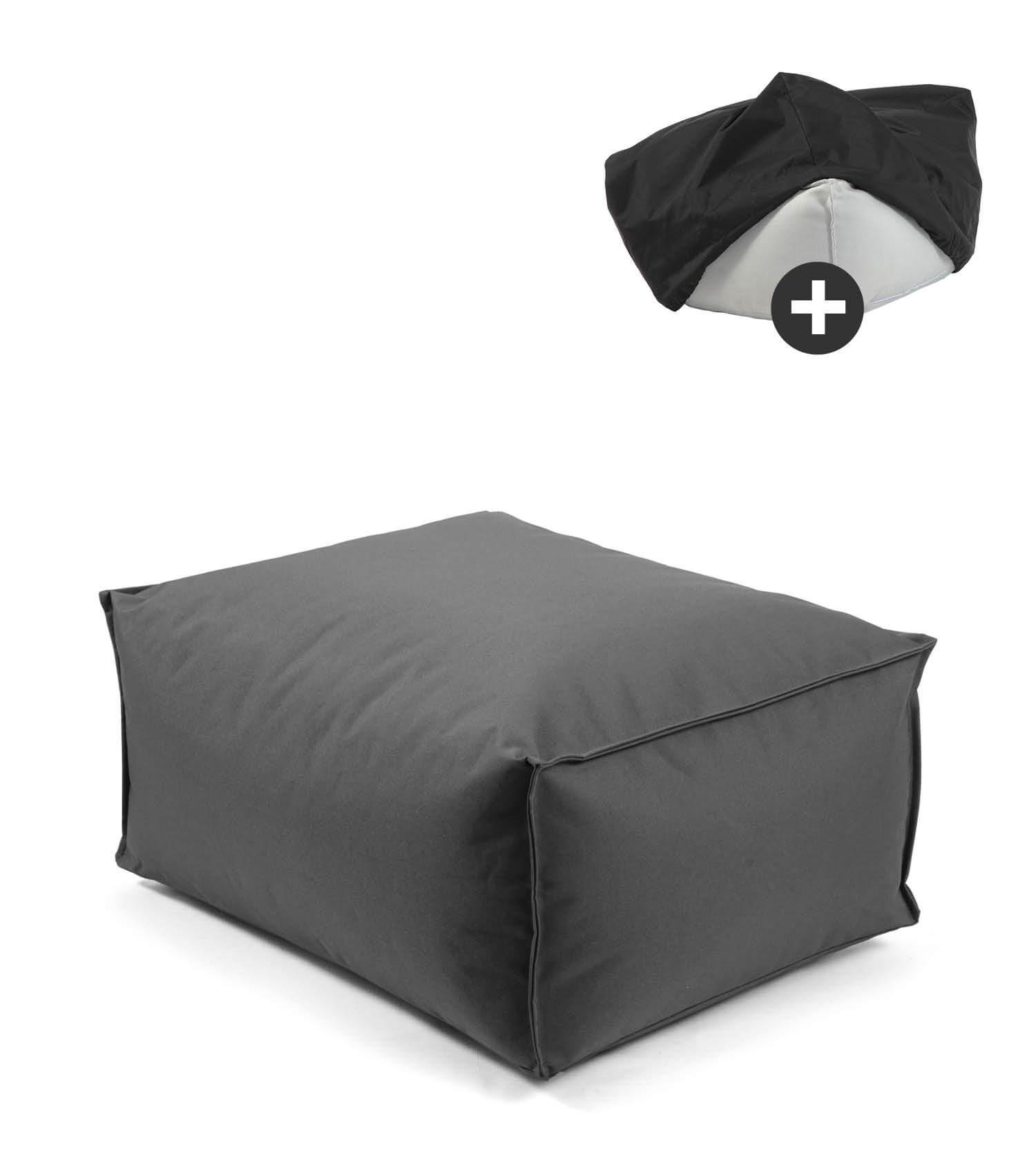 OUTDOOR POUF mit Schutzhülle Der Ruhestifter - Anthrazit, Textil (60/30/50cm) - Mokebo