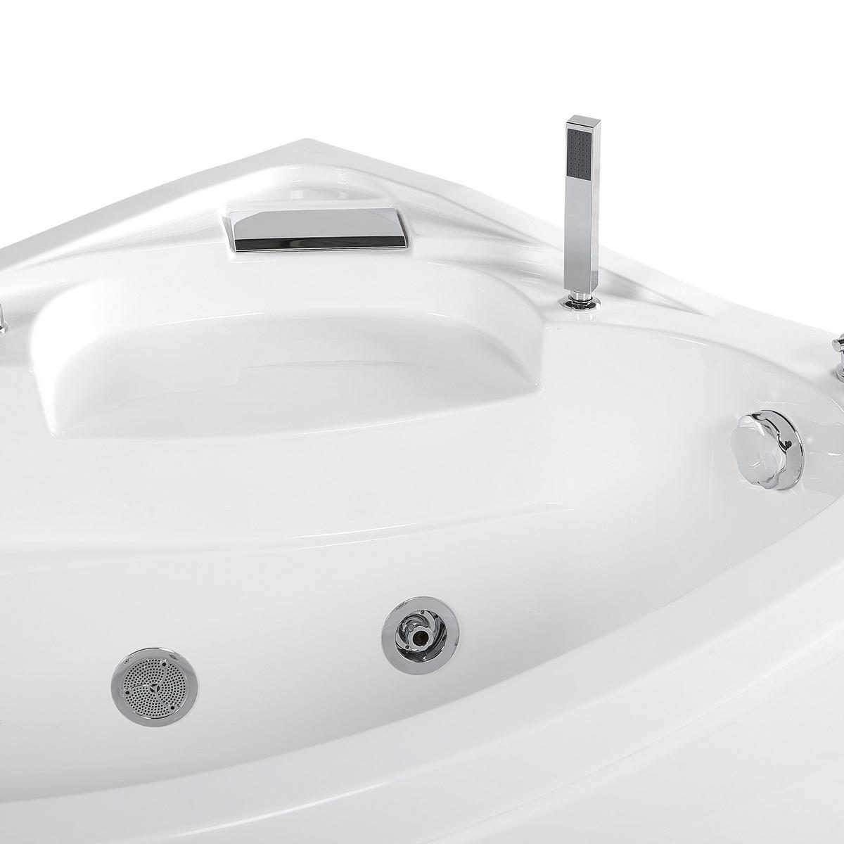 WHIRLPOOL-BADEWANNE mit LED 100x150x80 cm weiß Neiva - Weiß, Kunststoff (100/80/150cm) - Beliani