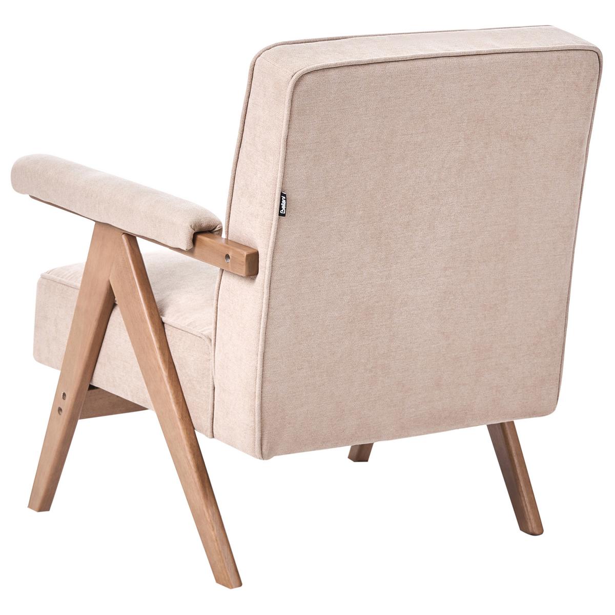 SESSEL Kunstleinen Beige Evje - Hellbraun, Textil (70/81/72cm) - Beliani