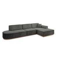 ECKSOFA Ottomane Rechts IREA-L2 - 327x165x80 cm Ecru - Anthrazit, Holzwerkstoff/Textil (327/165cm) - ALTDECOR