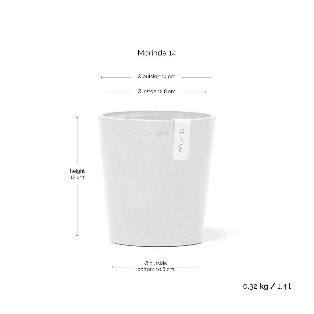 BLUMENTOPF Morinda Orchid 14/15 cm Weiß - Weiß, Kunststoff (14/15cm) - Ecopots