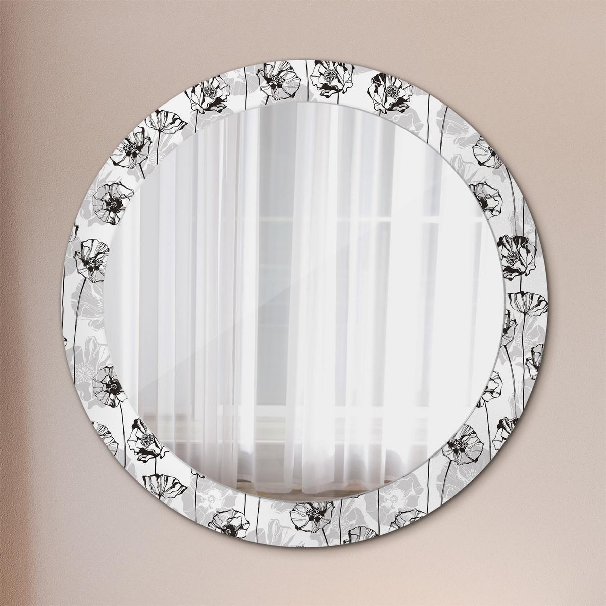 SPIEGEL Rund Ø 80 cm mit Aufdruck - Weiß, Glas (80/80/0.4cm) - Wallfluent