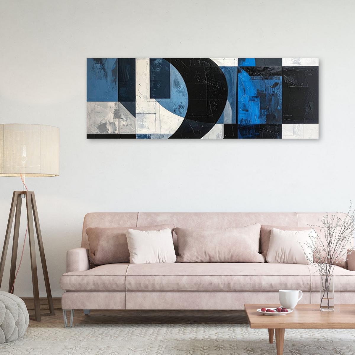 LEINWANDBILD 3D und geometrisch 120x40cm - Blau, Textil (120/40cm) - Feeby
