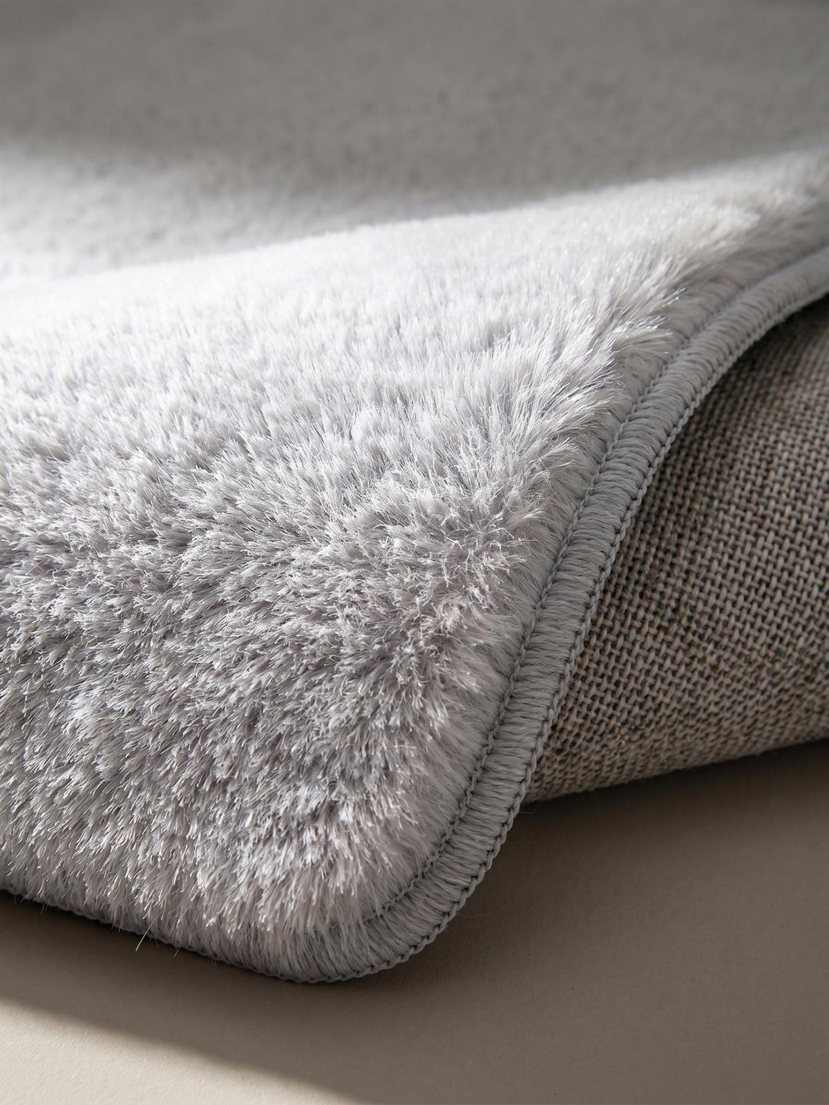 KURZFLORTEPPICH Waschbar NECKAR, einfarbig, aus Polyester, Silber, Ø 200 cm - Silberfarben, Textil (200/200cm) - KADIMA DESIGN