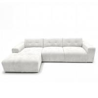 ECKSOFA L Form Corlu Weiß 310/165/78 cm – stilvolle kleine Eckcouch Links - Schwarz/Weiß, Kunststoff/Textil (310/165cm) - AX Living