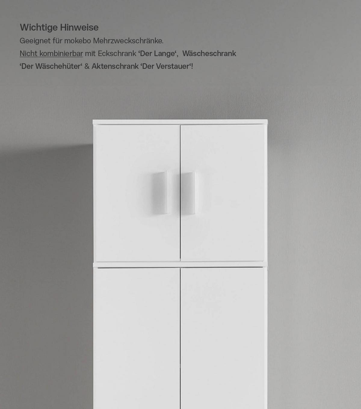 MEHRZWECKSCHRANK AUFSATZT Der Turm - Weiß, Holzwerkstoff (60/50/34.5cm) - Mokebo