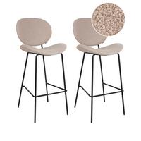 BARSTÜHLEN 2er-Set Schwarz/Hellbeige Luana - Beige/Schwarz, Textil (52/116/48cm) - Beliani