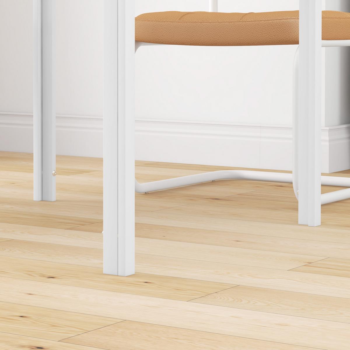 ESSTISCH Esszimmertisch Quadratischer Küchentisch für 4 Personen, Weiß - Weiß, Metall (75/75/75cm) - HOMCOM
