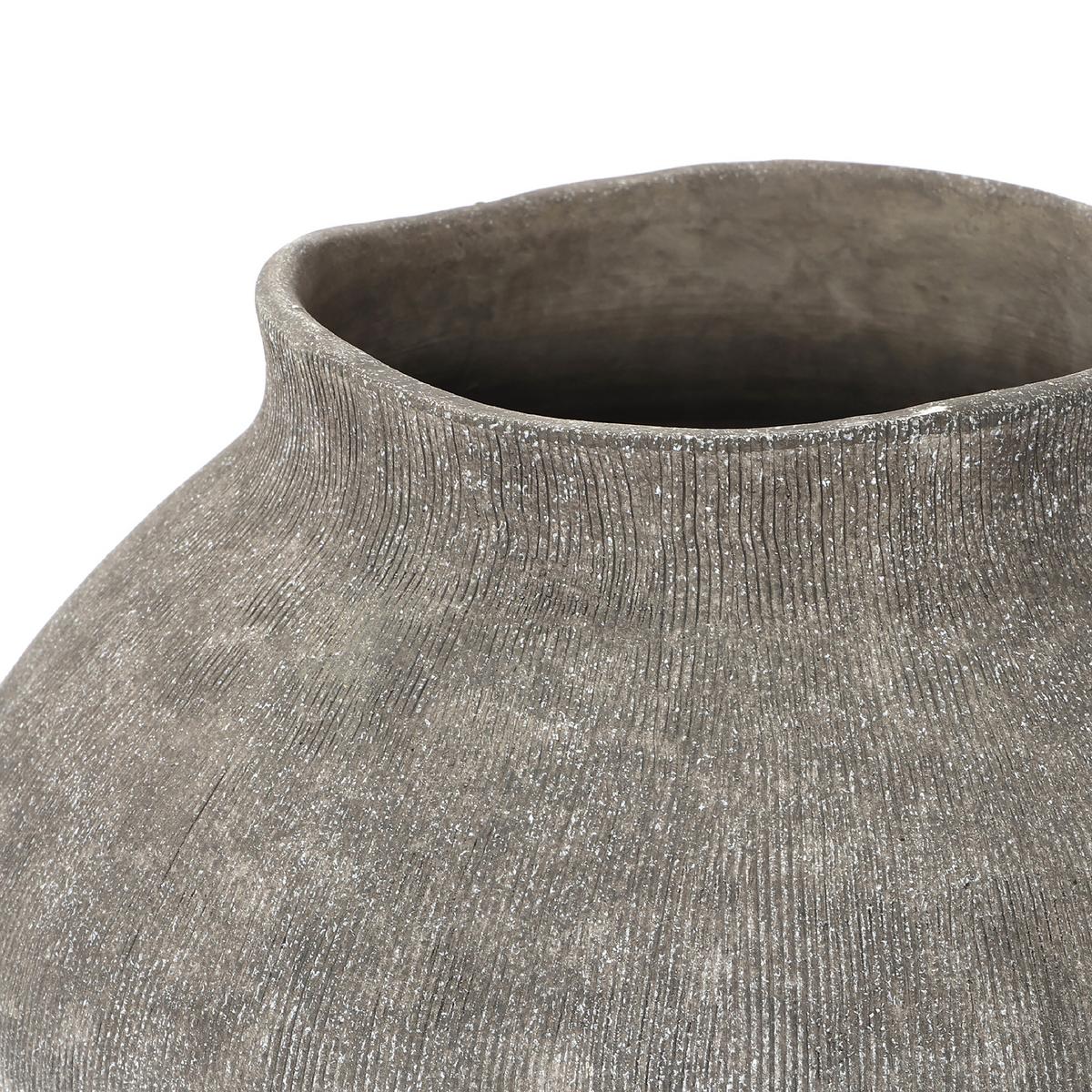 KERAMIKVASE rund, in Erdtönen, H 23,5 cm - Grau, Keramik (23.5cm) - Hometopia