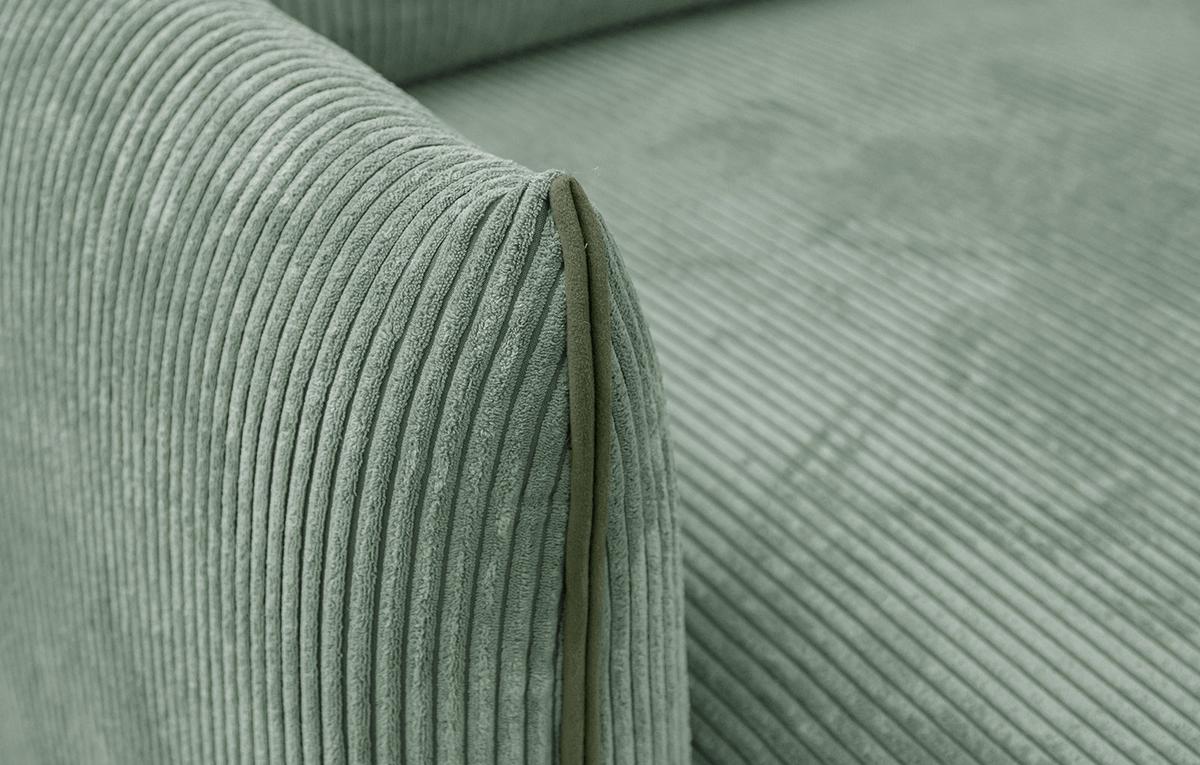 ECKSOFA TAUER 3-Sitzer, mintgrün - Schwarz/Mintgrün, Holzwerkstoff/Kunststoff (173/206cm) - Wozimo