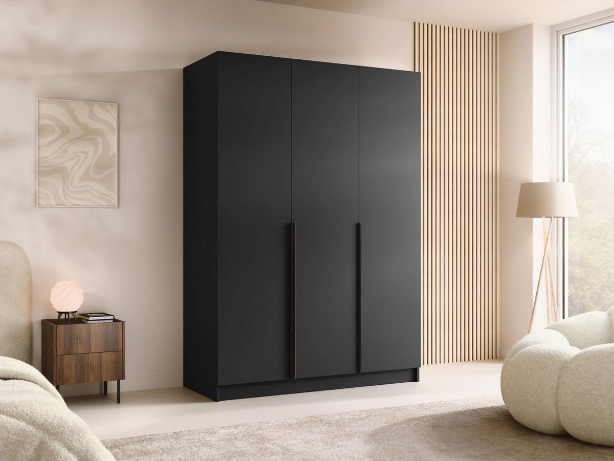 KLEIDERSCHRANK Calia I - Schwarz, Holzwerkstoff/Metall (150/215/58cm) - MIRJAN24