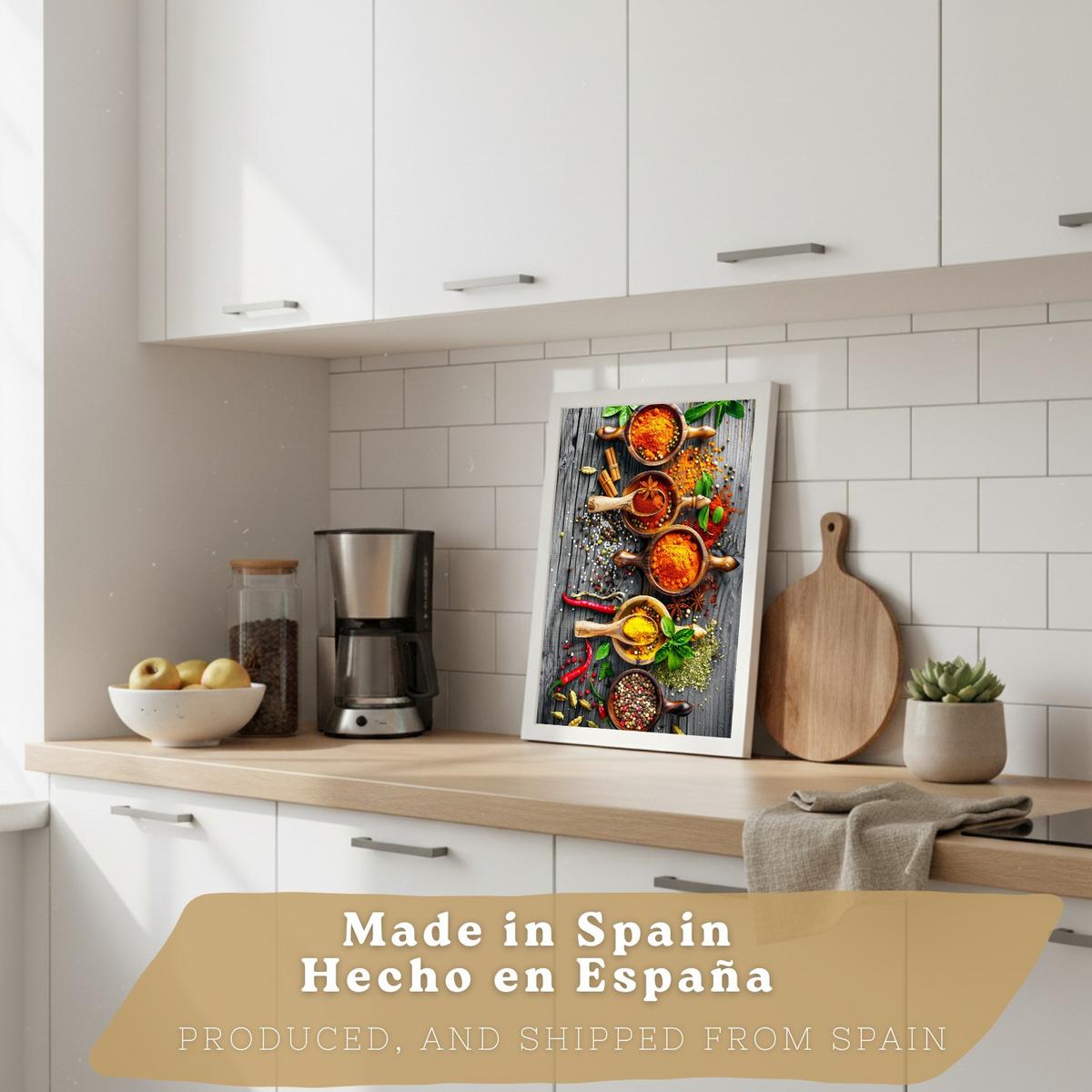 POSTER 3er Set Gewürze und Kräuter Wandbilder Aromatische Zutaten Food Fotografie Küche Esszimmer Deko Rahmenlos A4 - Klar, Papier (29.7/1/21cm) - Nacnic
