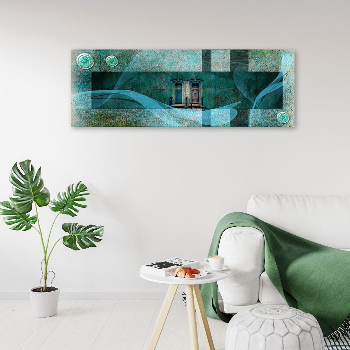 KUNSTDRUCK Türkis 120/40 cm - Türkis, Textil (120/40cm) - KUNSTLOFT