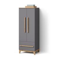 KINDERKLEIDERSCHRANK Mailo Grau/Artisan 70 x 186.8 cm mit 4 Schubladen - Eiche Artisan/Grau, Holzwerkstoff (70/186.8/53.4cm) - Livinity®