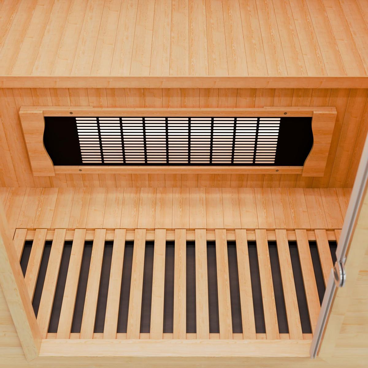 INFRAROTKABINE Oslo mit Vollspektrumstrahlern & Hemlockholz - Naturfarben, Holz (120/190/100cm) - Artsauna