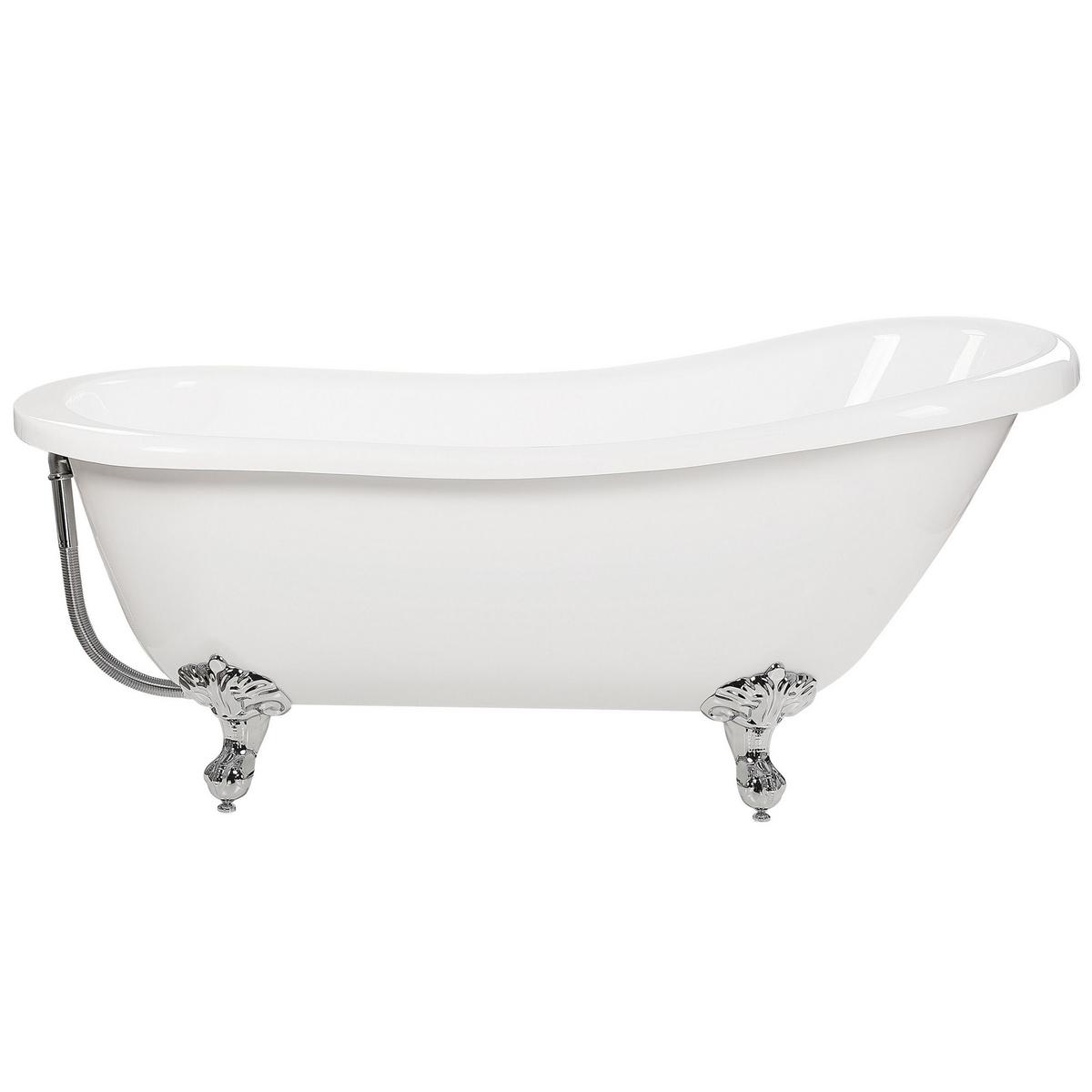 BADEWANNE 77x153x74 cm weiß Cayman - Weiß, Kunststoff (77/74/153cm) - Beliani