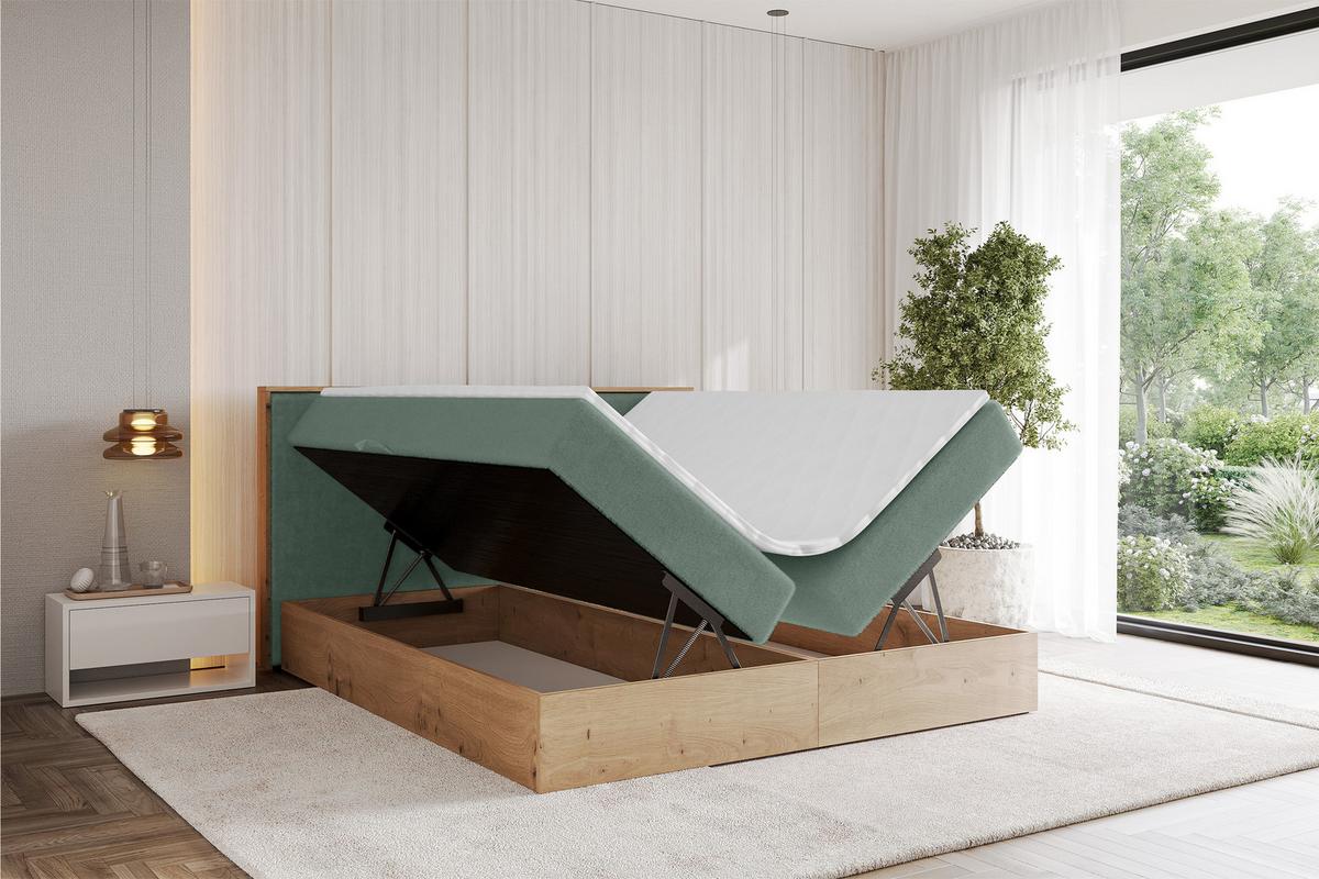 BOXBETT LOLLI9 - 120x200 - H4 Grün - Grün, Holzwerkstoff (120/200cm) - ALTDECOR