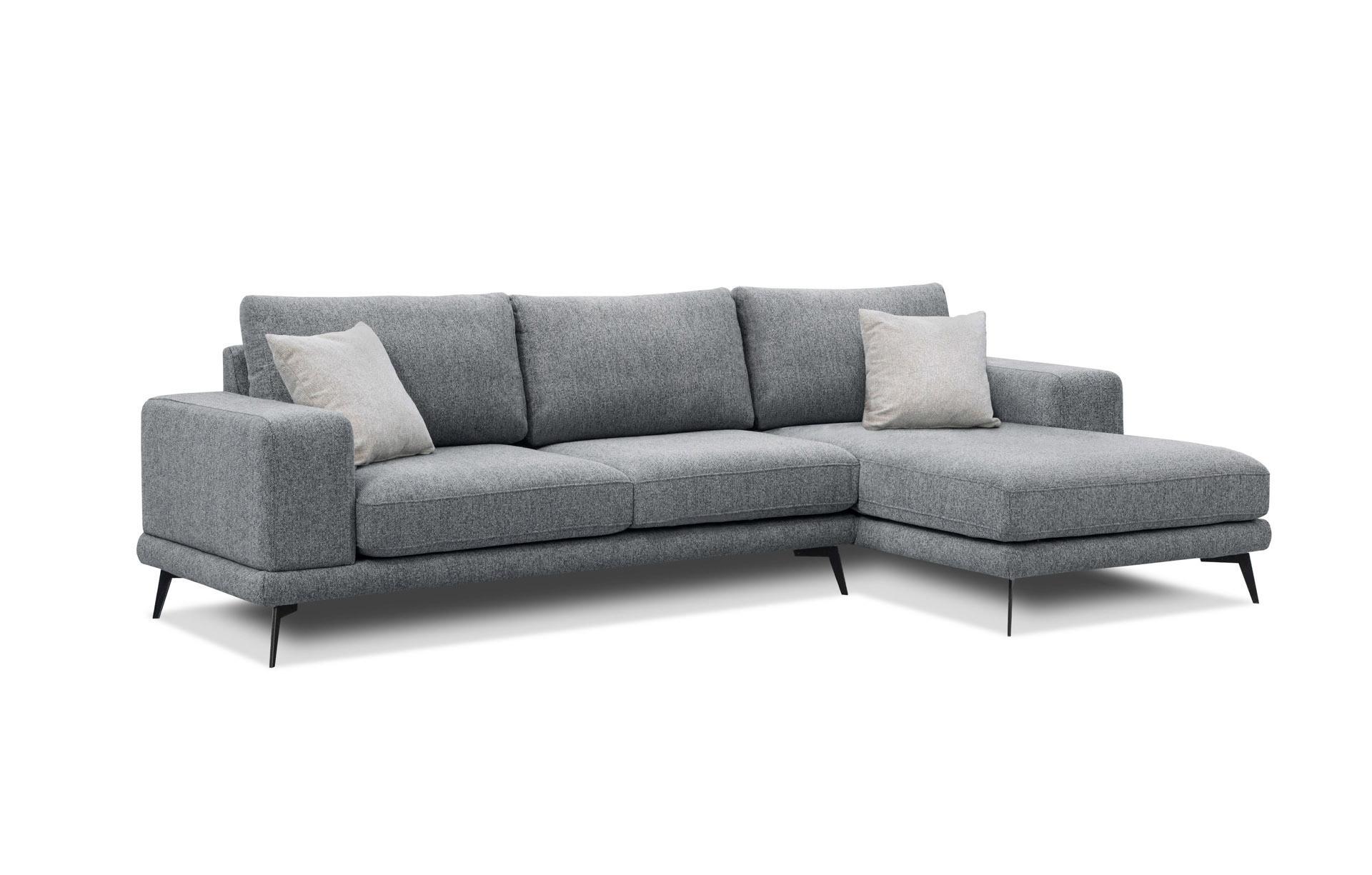 ECKSOFA MEDIOLANE 4-Sitzer, grau - Grau, Holzwerkstoff/Textil (282/219cm) - Wozimo