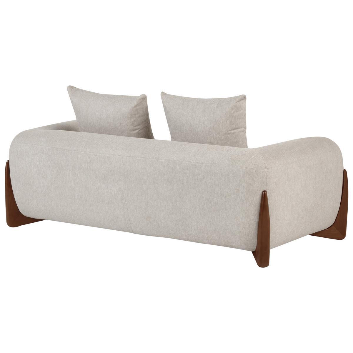 SOFA-SET 6-Sitzer Taupe Vinliden - Beige/Braun, Textil (217/82/87cm) - Beliani