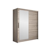 SCHWEBETÜRENSCHRANK Westa VI - Silberfarben/Trüffeleichefarben, Holzwerkstoff/Metall (150/200/58cm) - MIRJAN24