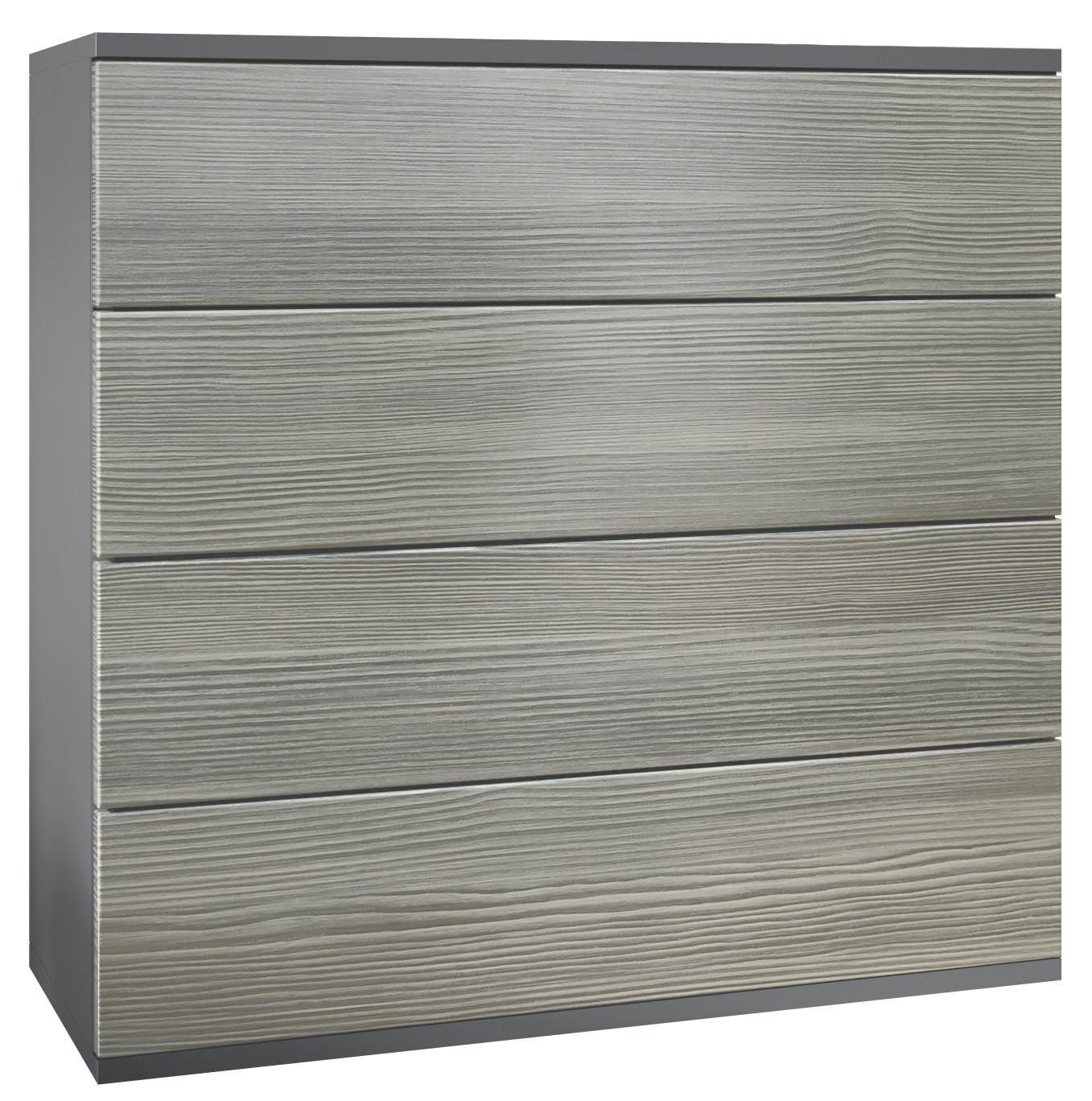 KOMMODE Pavos Avola-Anthrazit - Anthrazit/Hellgrau, Holzwerkstoff (76/76/35cm) - Vladon