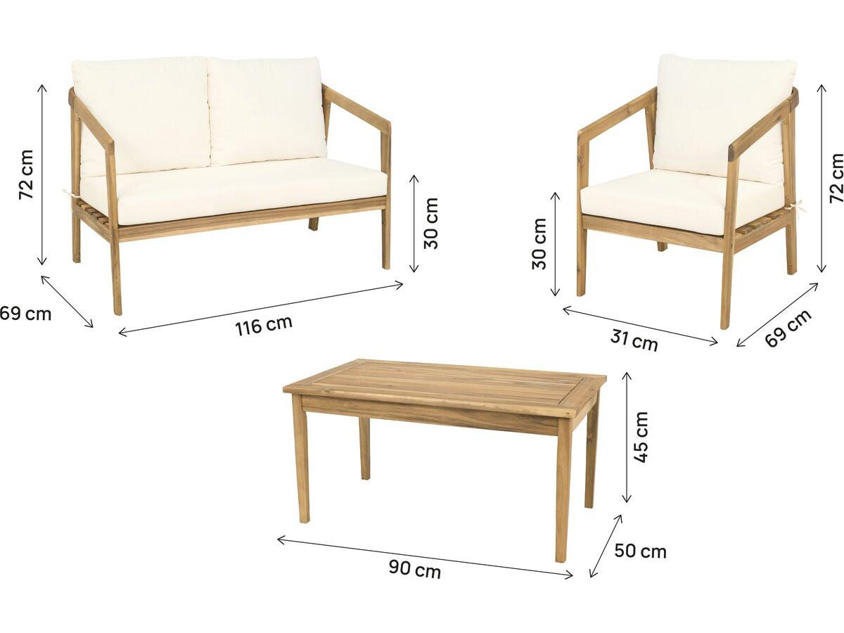 GARTENSITZGRUPPE presley beige - Beige, Holz - Habitat Garten