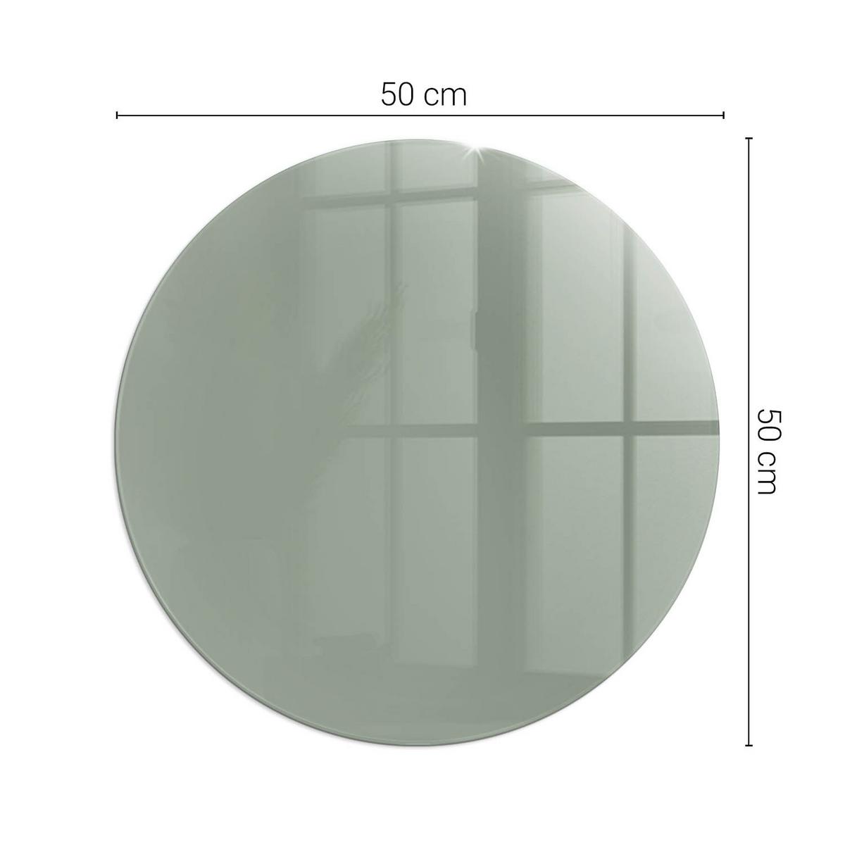GLASPLATTE für Kamin Ø 50 cm - Grün, Glas (50/50/0.4cm) - TULUP
